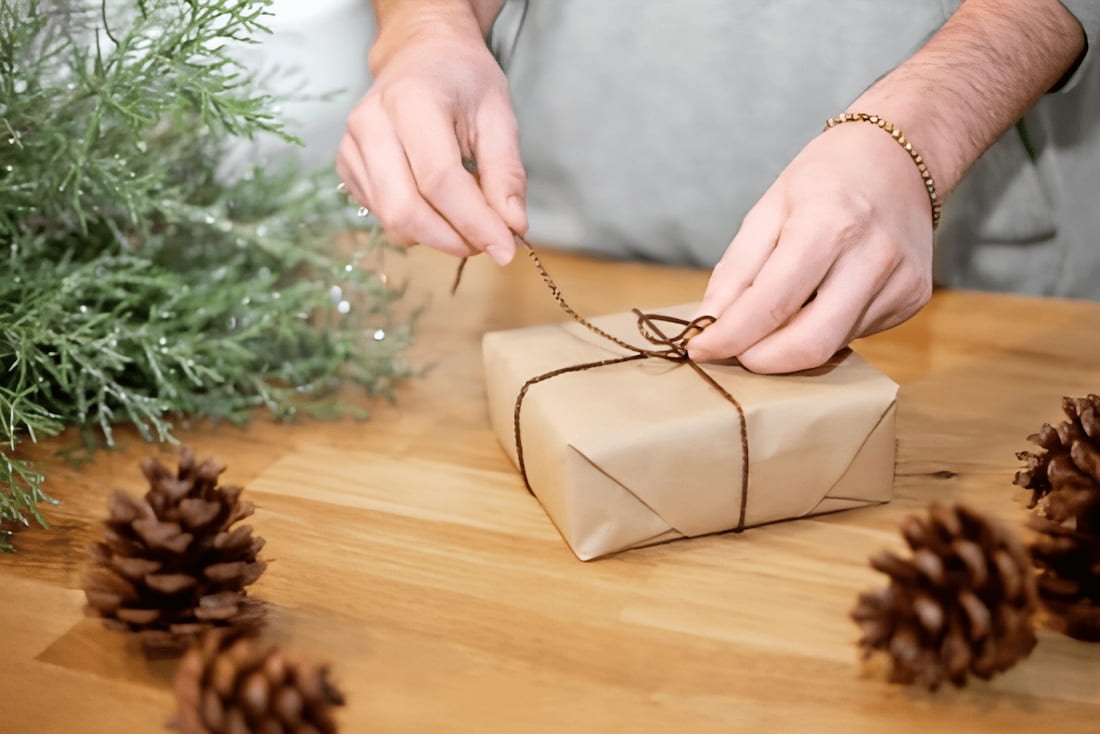 kraft wrapped gifts