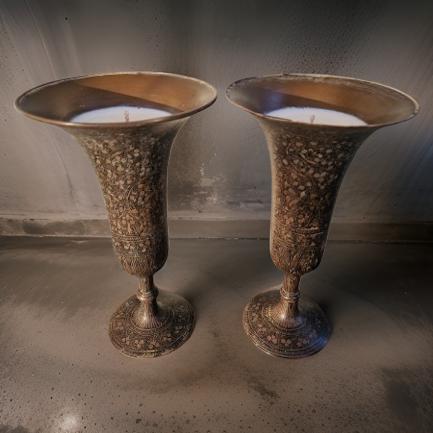 Indian brass vase candles