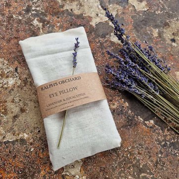 Eye pillow with lavender on a textured surface