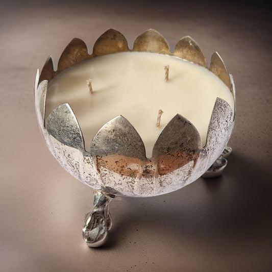 Repurposed Flower Bowl Candle - Velvet Tonka