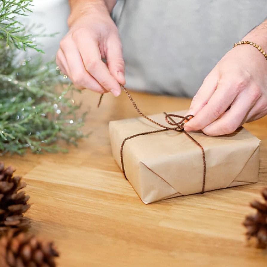 Kraft paper gift wrapping