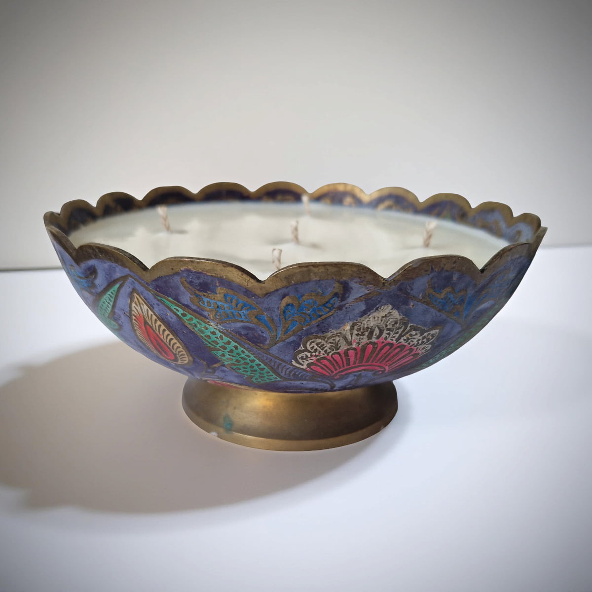 Decorative bowl with floral patterns on a white background