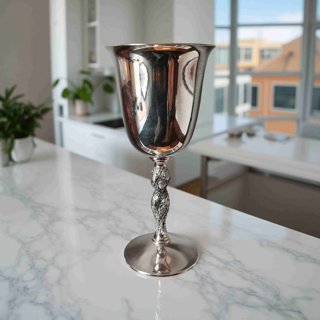 silver goblet candle