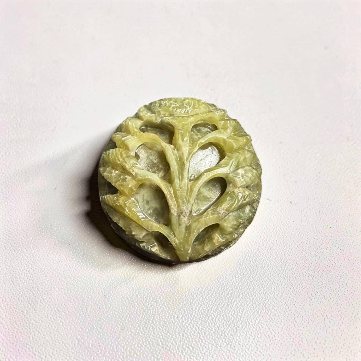 Vintage Carved Soapstone Pot Candle