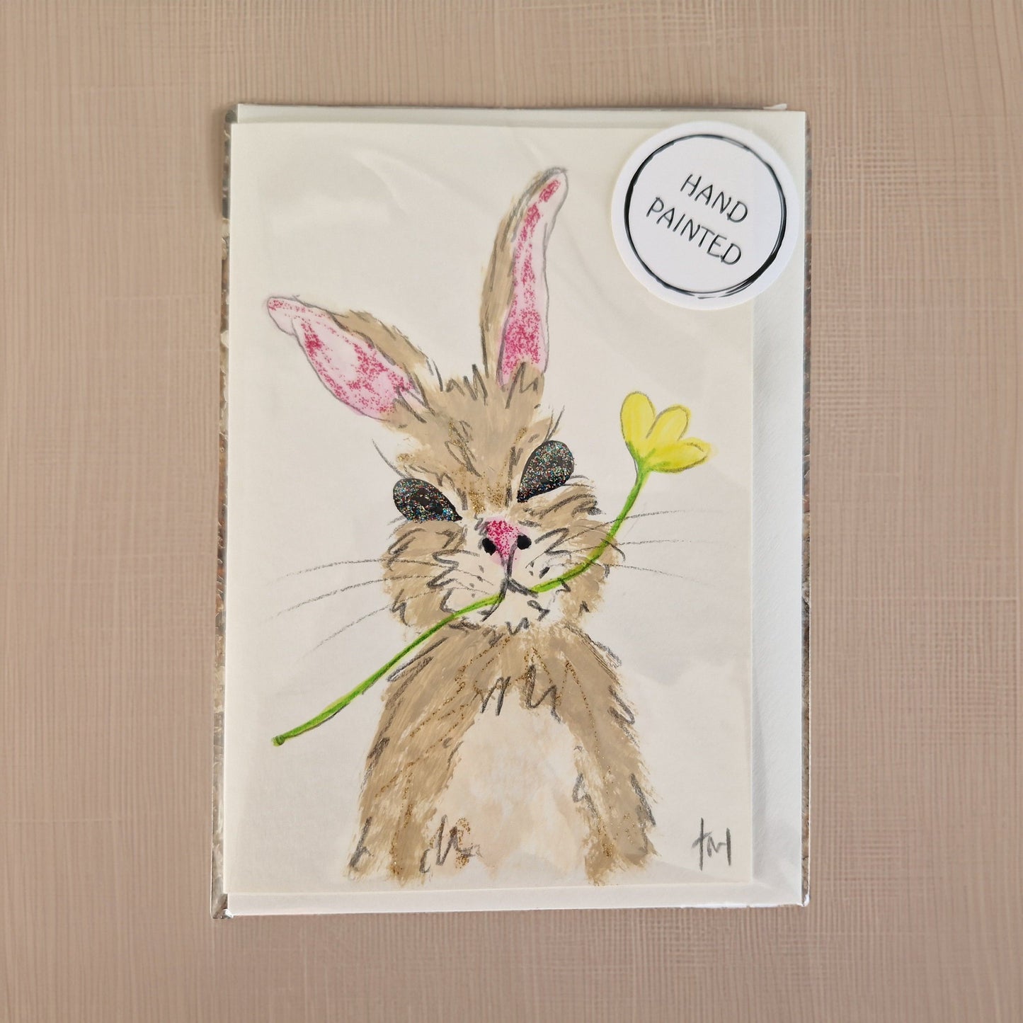 Bunny Handpainted Greeting Card