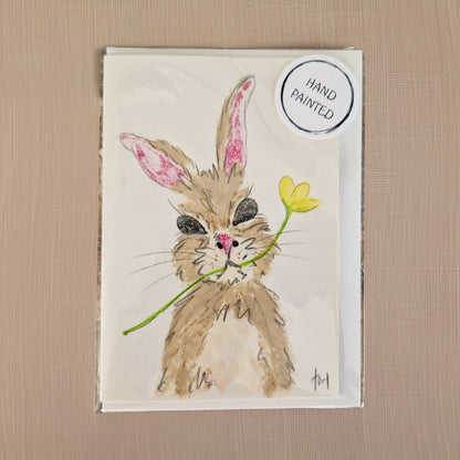Bunny Handpainted Greeting Card