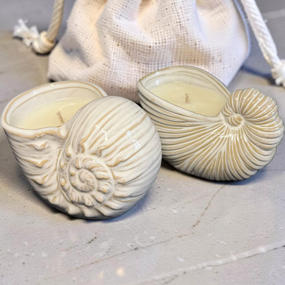 Repurposed Ceramic Shell Candle Set – Drift