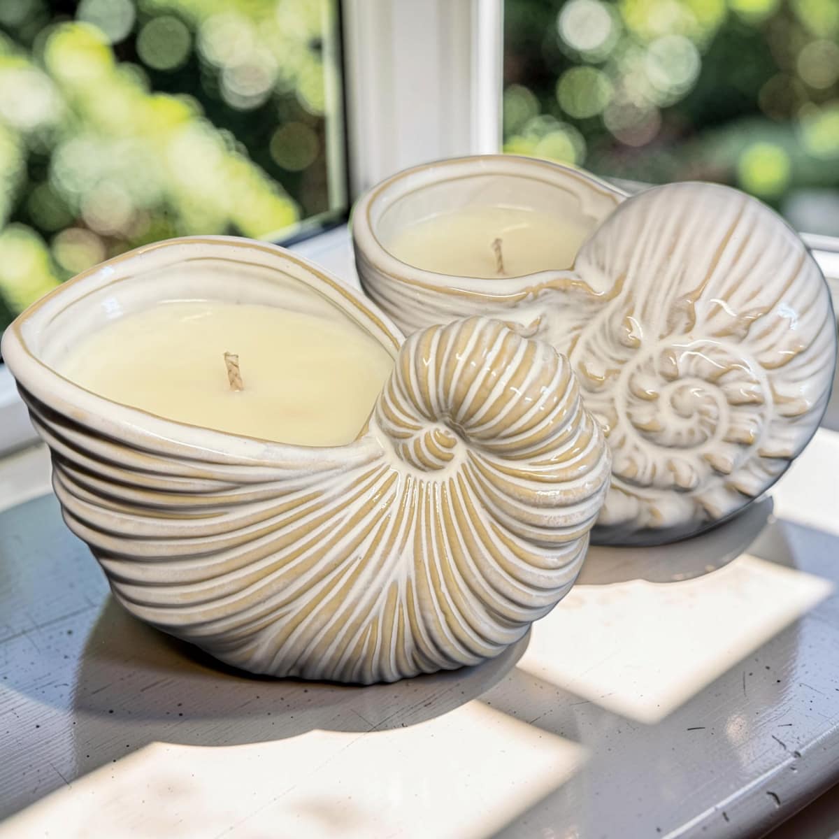 Repurposed Ceramic Shell Candle Set – Drift