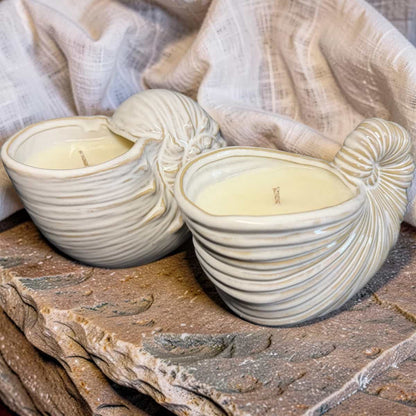 Repurposed Ceramic Shell Candle Set – Drift