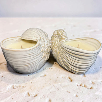 Repurposed Ceramic Shell Candle Set – Drift