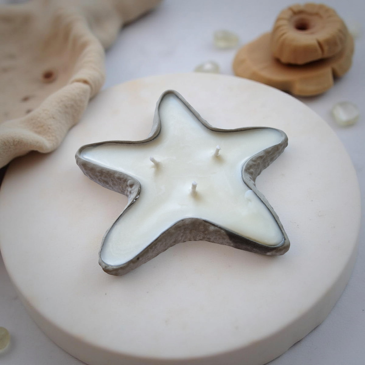 concrete star candle
