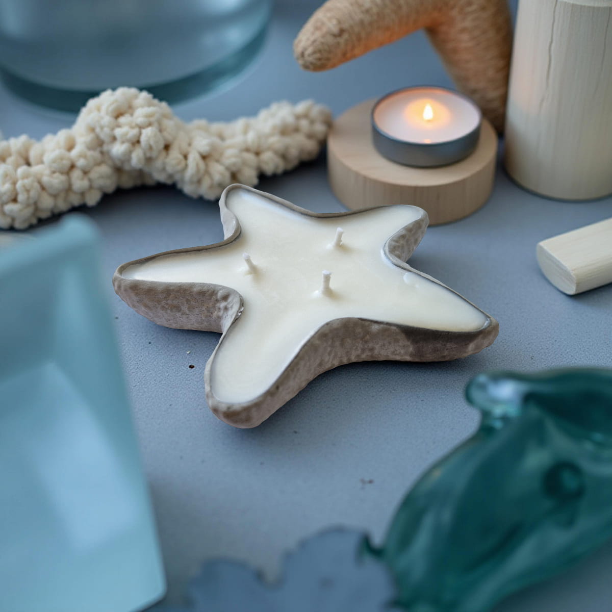 concrete star candle