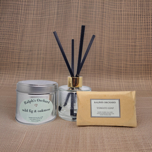 Deluxe gift set - reed diffuser, candle, wax melt