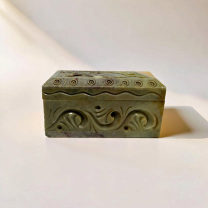 Vintage Carved Soapstone Elephant Trinket Candle