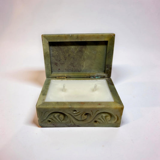 Vintage Carved Soapstone Elephant Trinket Candle