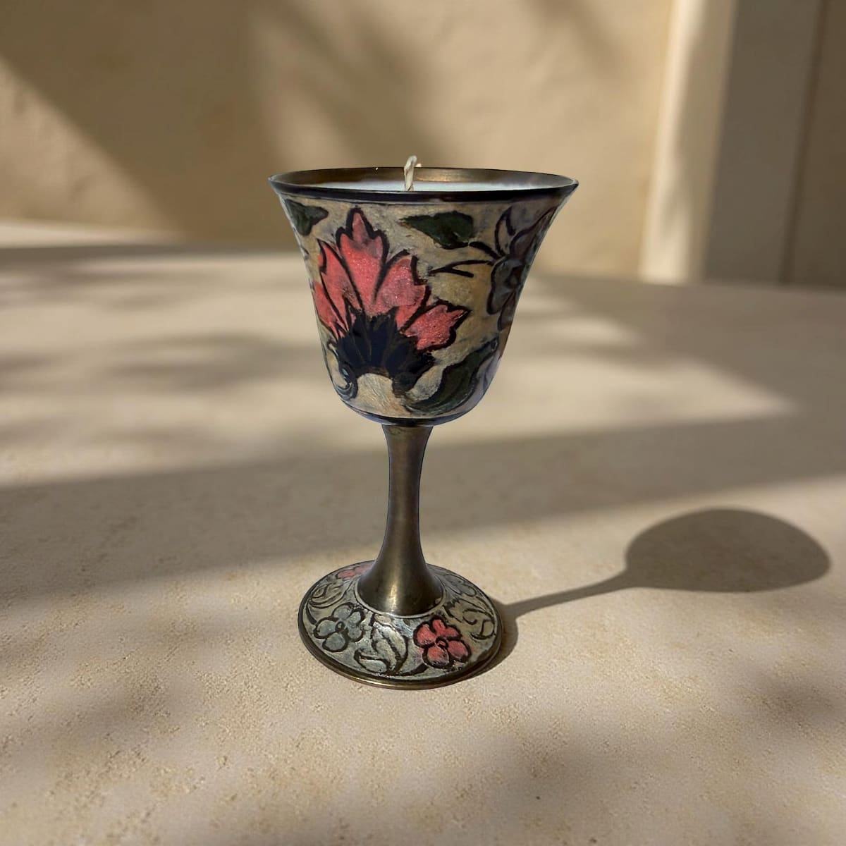 flowered goblet candle