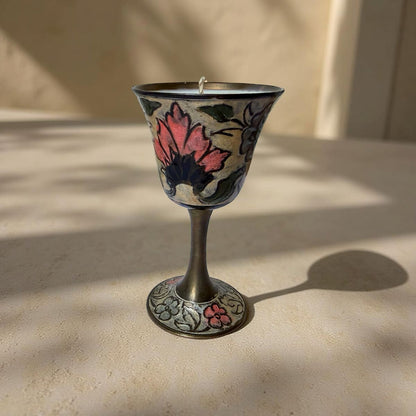 flowered goblet candle