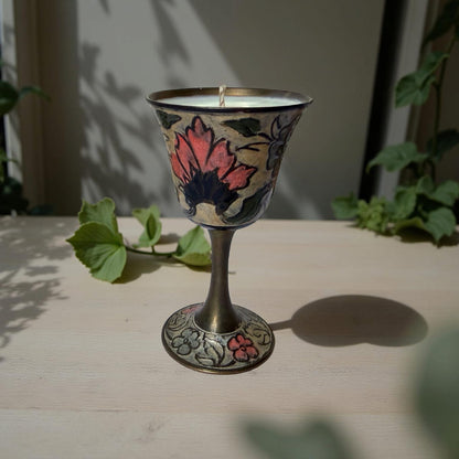 flowered goblet candle