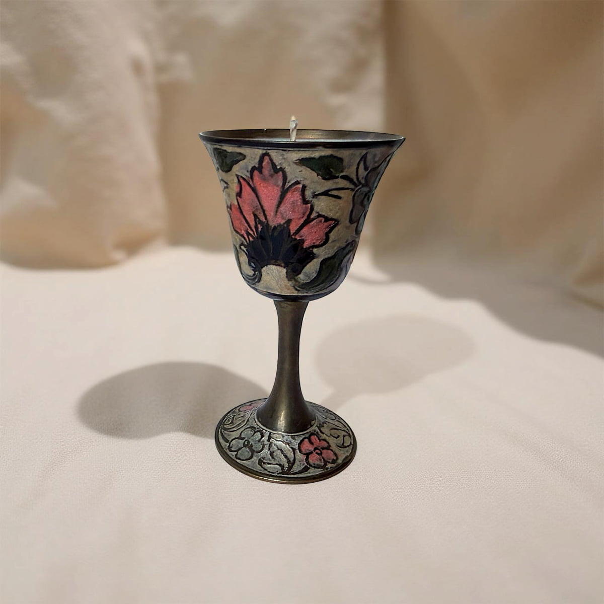 flowered goblet candle