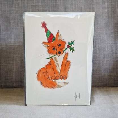 Christmas greeting cards with animal by Tracey Laughton artist