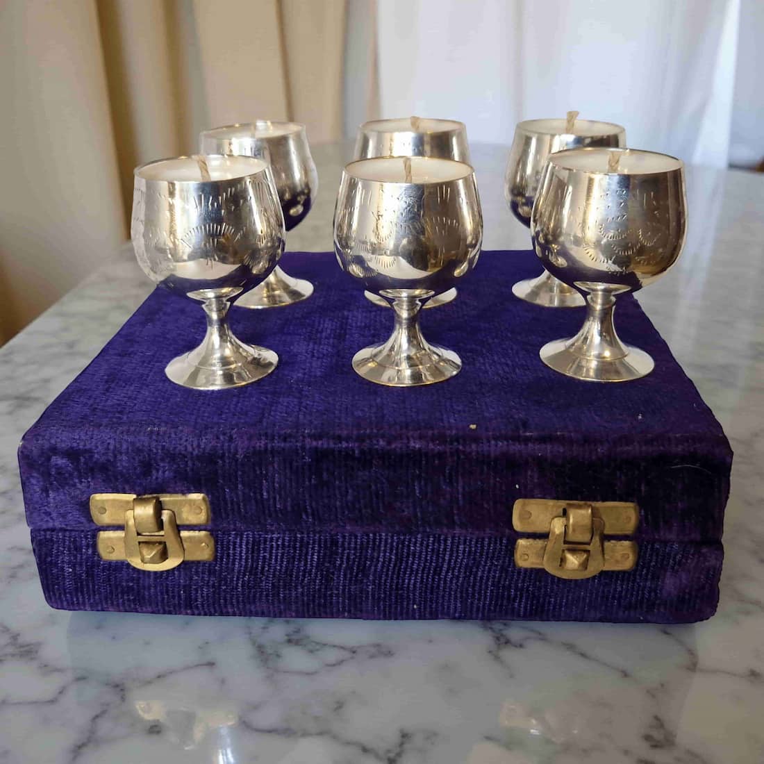 Repurposed Silver Goblet Candle Set – Library, Amber & Forest Scents