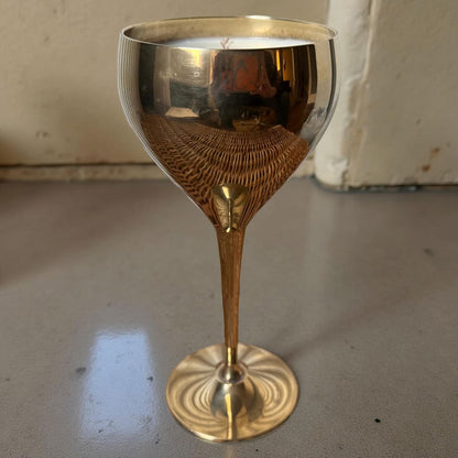 Repurposed Vintage Golden Goblet Candles
