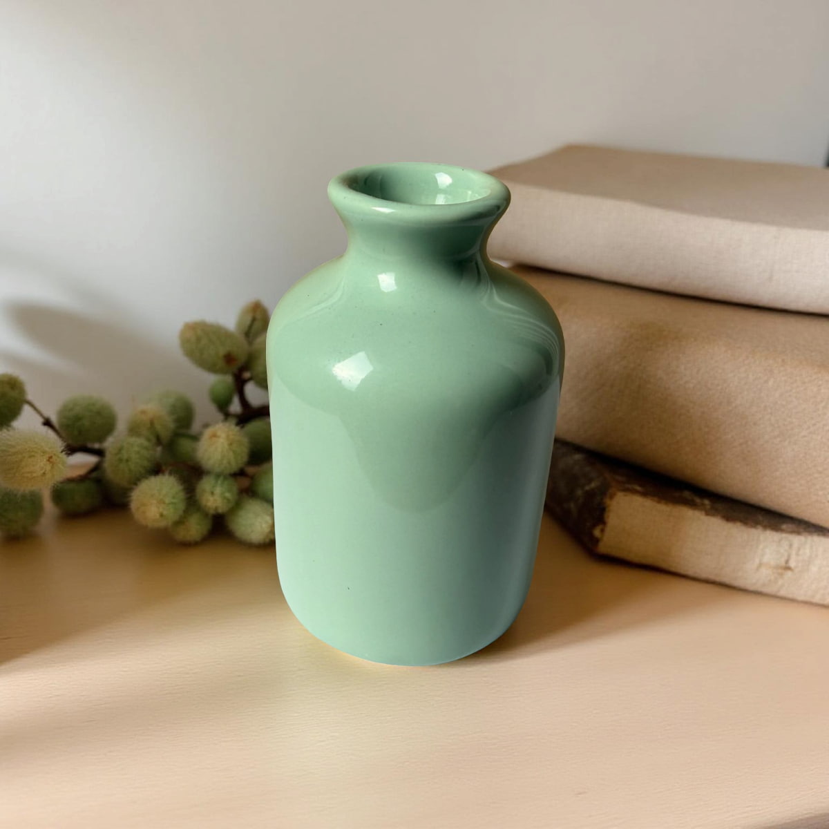 soft green ceramic diffuser bottle