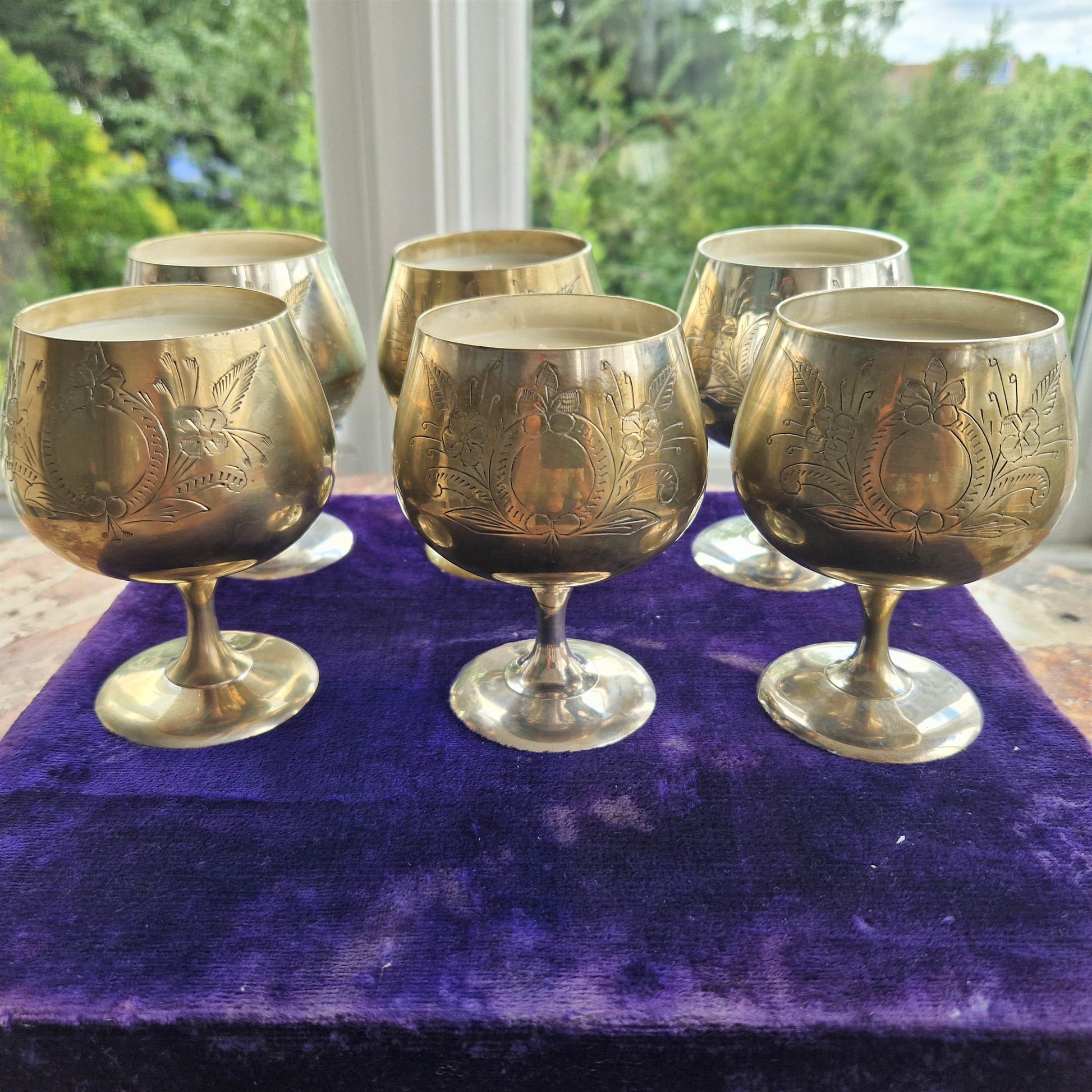 Bestsellers candle collection in large engraved goblets 