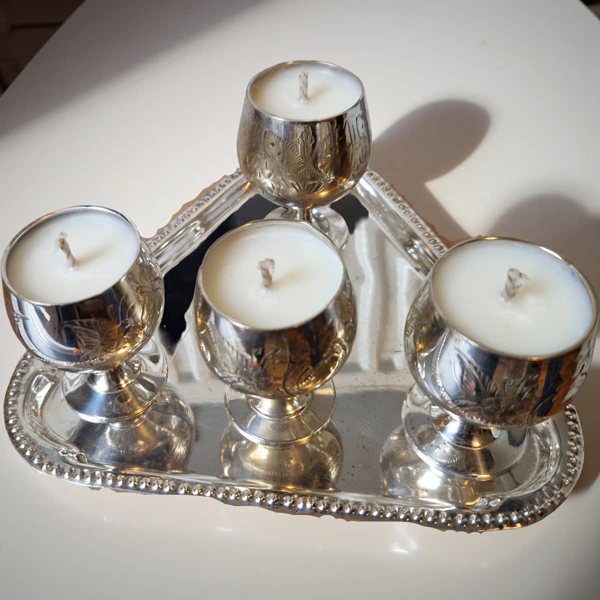 Mini Goblet Candle Quartet in Vintage Bookshop Scent