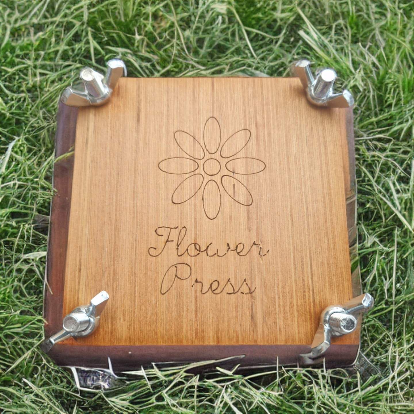 mini wooden flower press