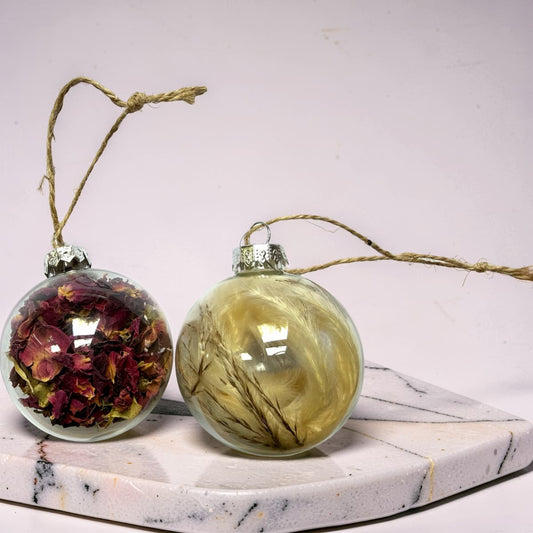Dried Flower Bauble | Pampas or Rose Petal