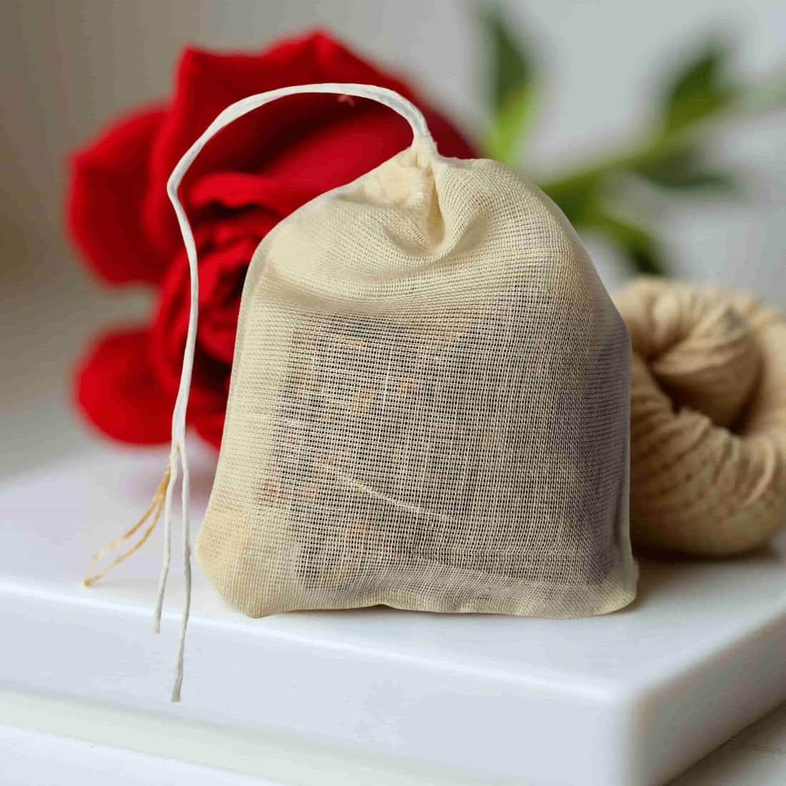Smoky Rose Wardrobe Sachet with Mineral Salts - Natural Scent Diffuser