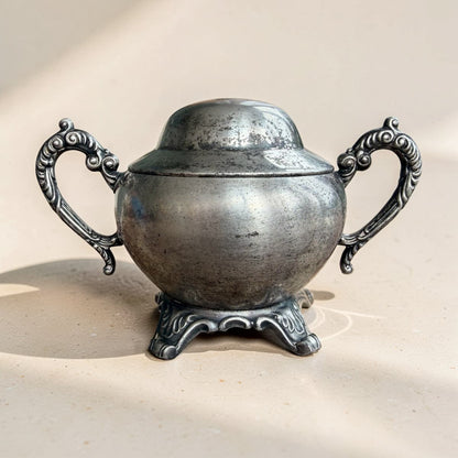 Repurposed Silver Sugar Bowl Candle