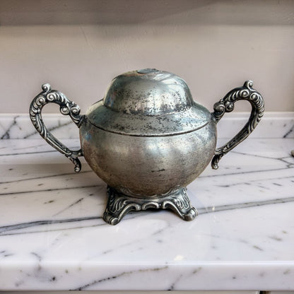 Repurposed Silver Sugar Bowl Candle