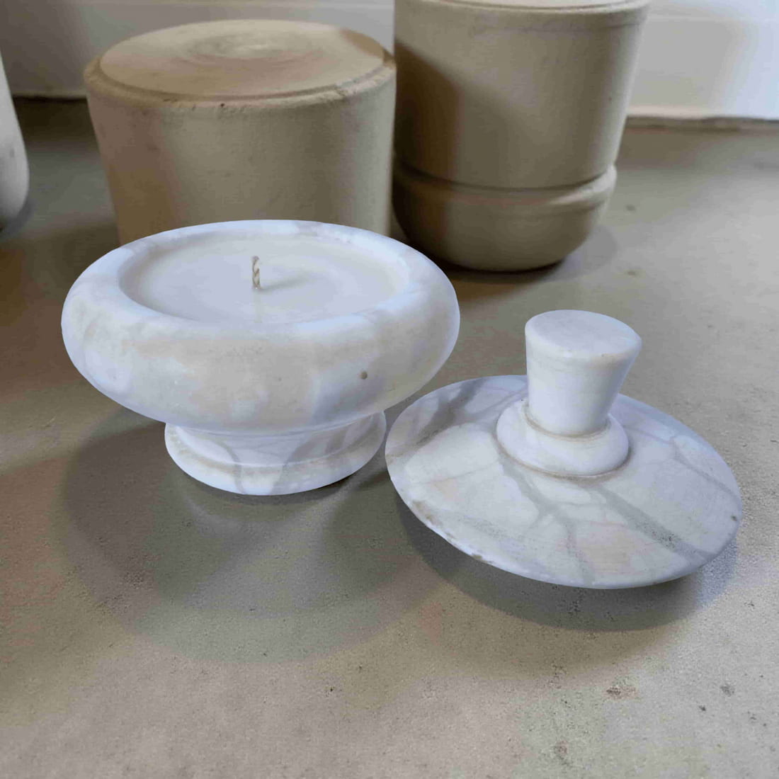 Repurposed Stone Trinket Dish Candle – Oro Verde