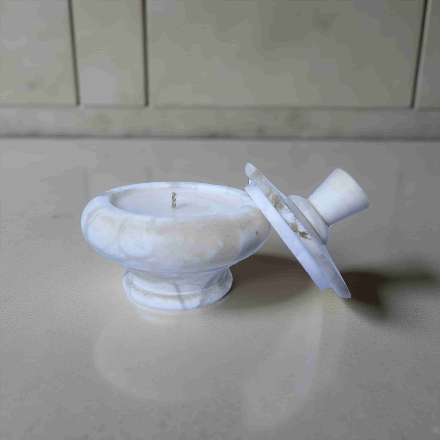 Repurposed Stone Trinket Dish Candle – Oro Verde