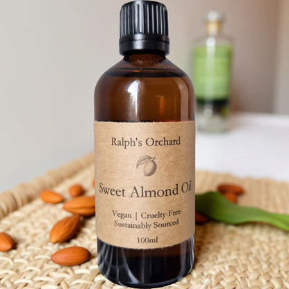 Sweet Almond Carrier Oil | Cold-Pressed Vegan 100 ml Amber Bottle