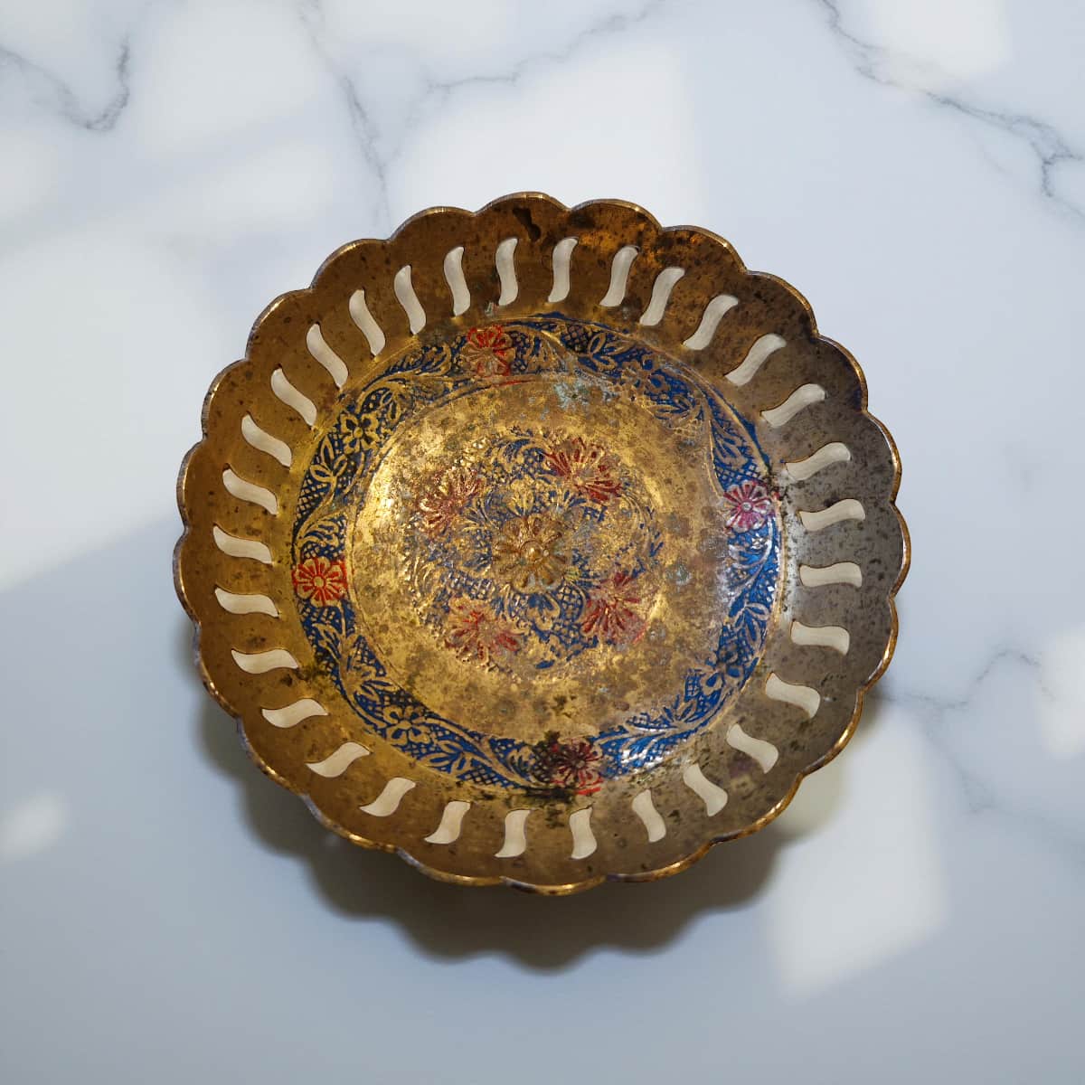 Vintage Indian Brass Dish Candle – Frankincense & Myrrh