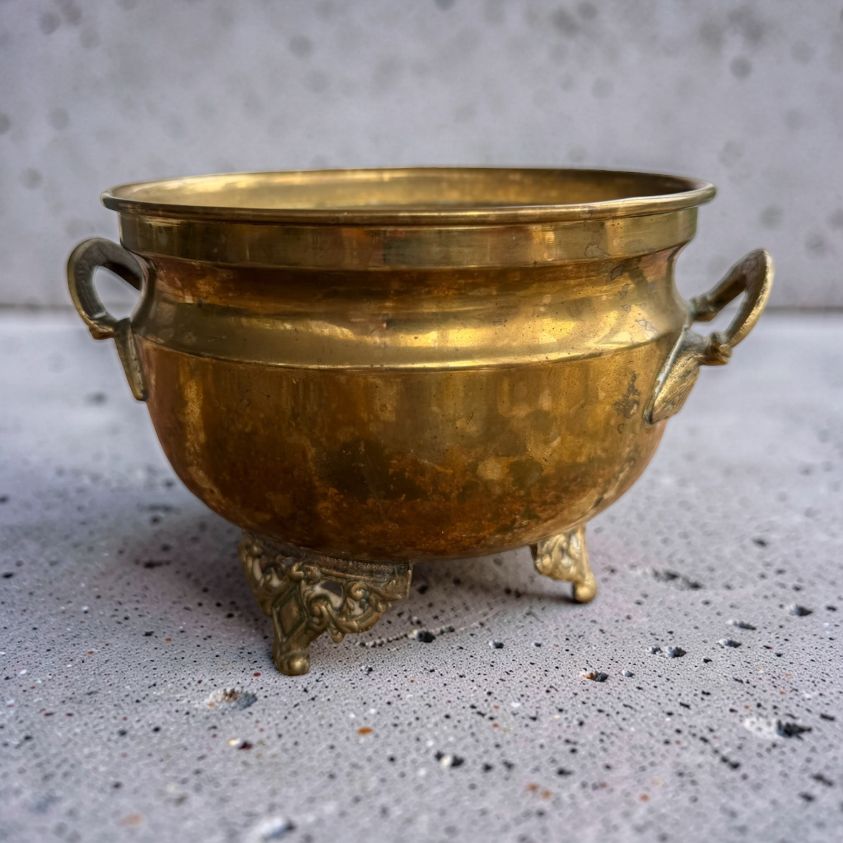 Repurposed Victorian Brass Planter Candles