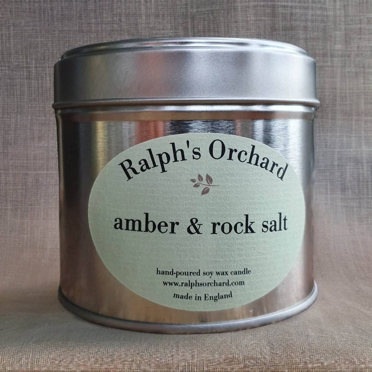 amber & rock salt scented candle
