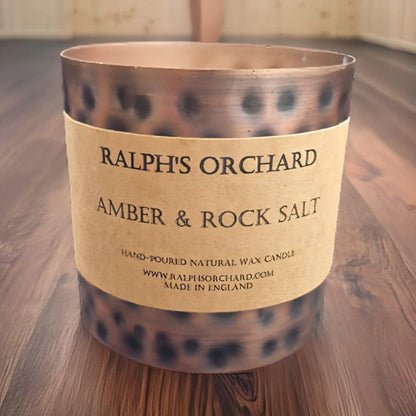 Amber & Rock salt scented candle Antique tin candle