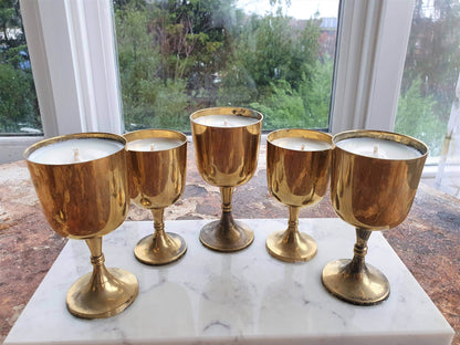 Copper goblet candles 