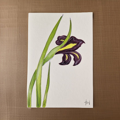 Iris Hand-painted Greeting Card