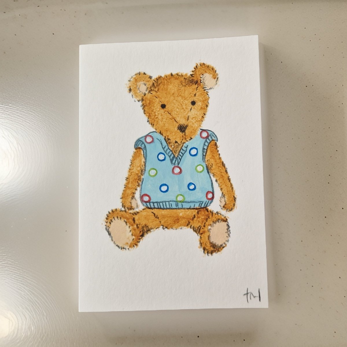 Teddy Hand-painted Greeting Card