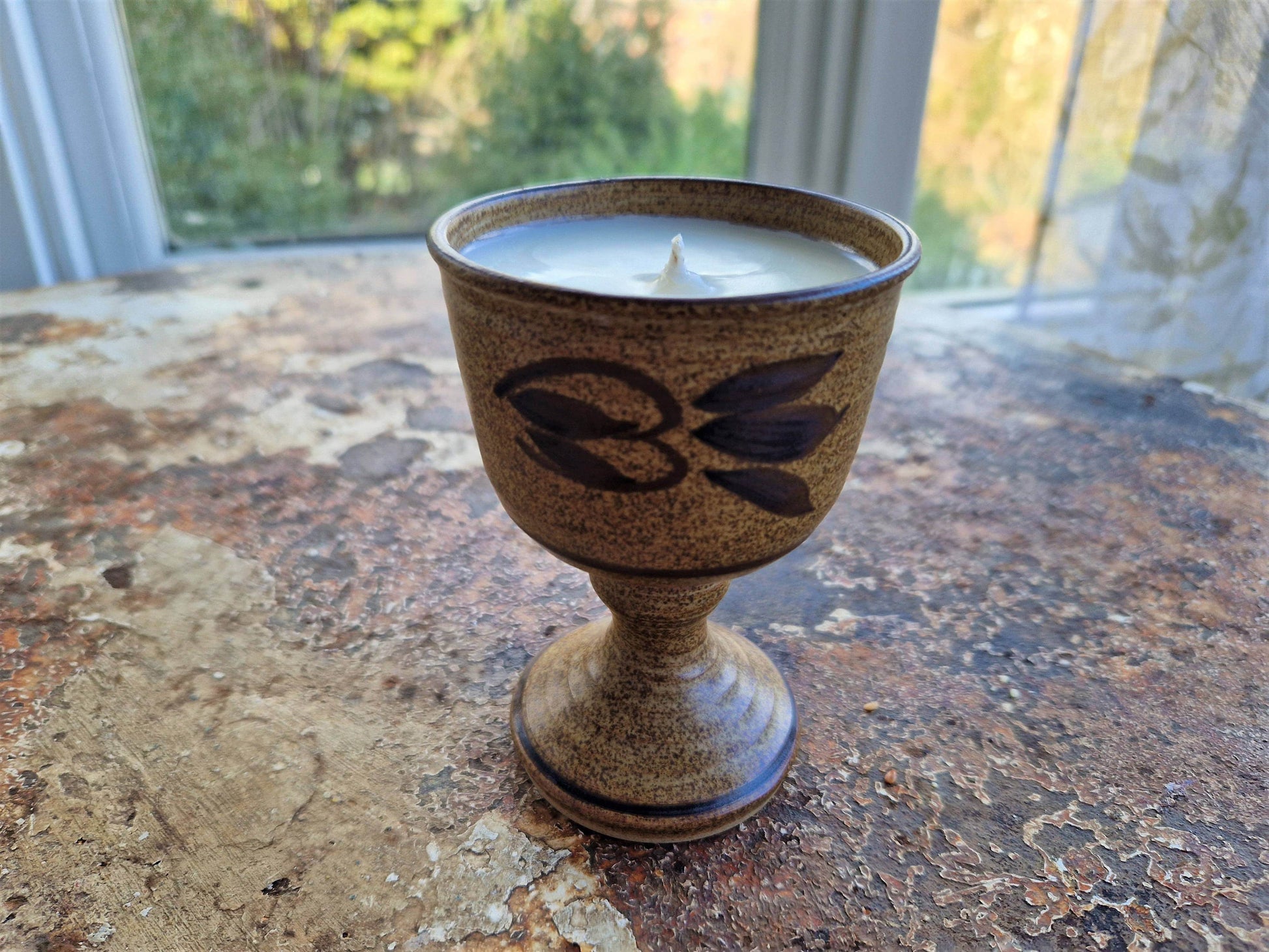 ceramic goblet candle