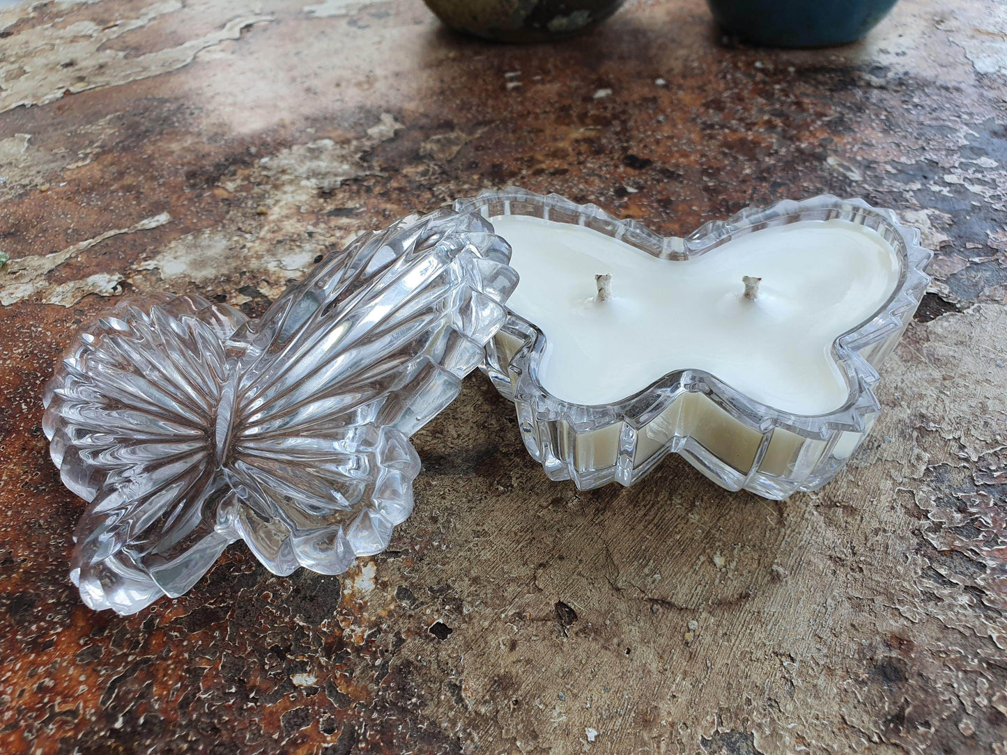 Butterfly crystal candle
