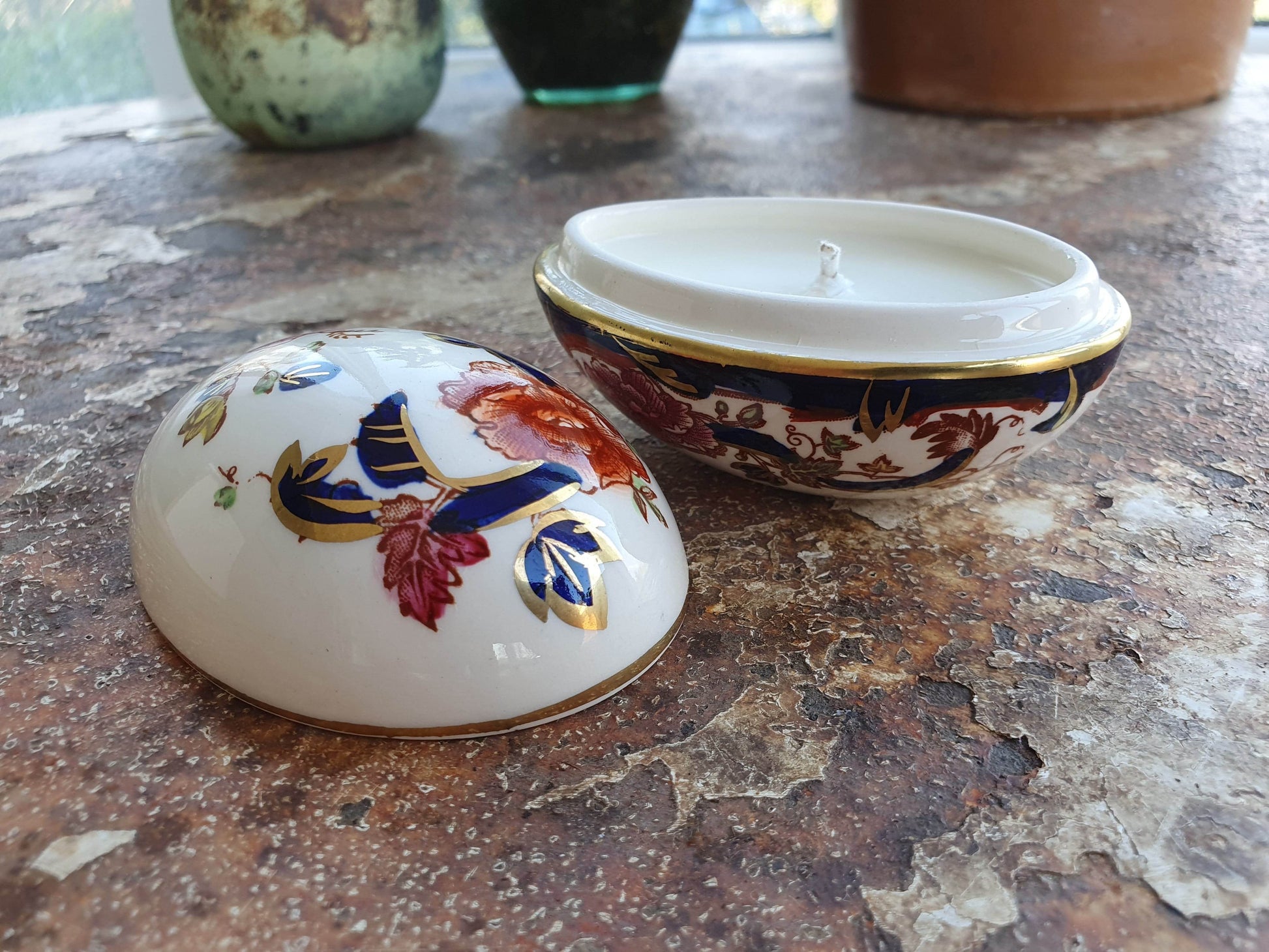 Egg shaped trinket dish candle Ralph's Orchard 