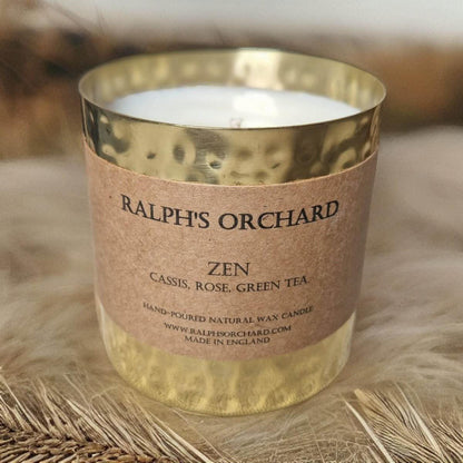 Zen candle in gold tin