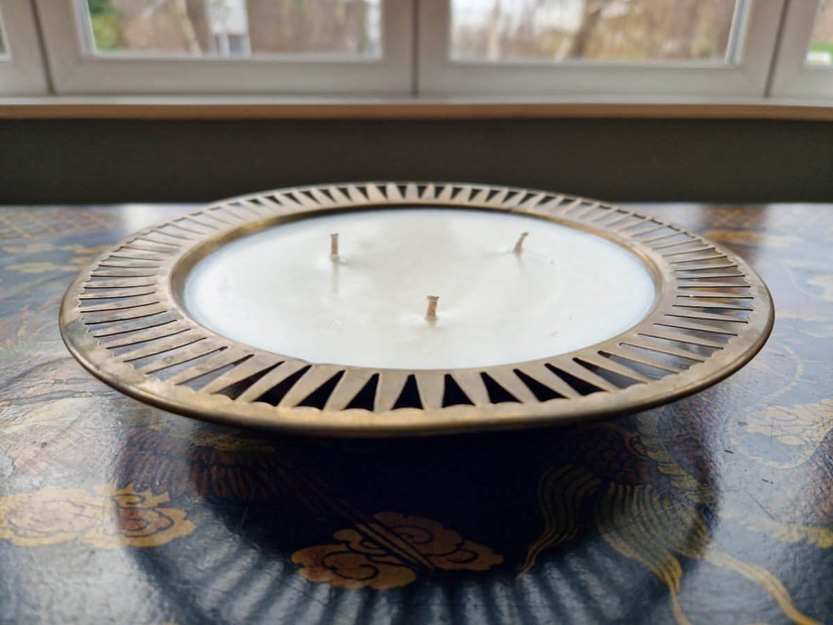 Indian brass bowl candle