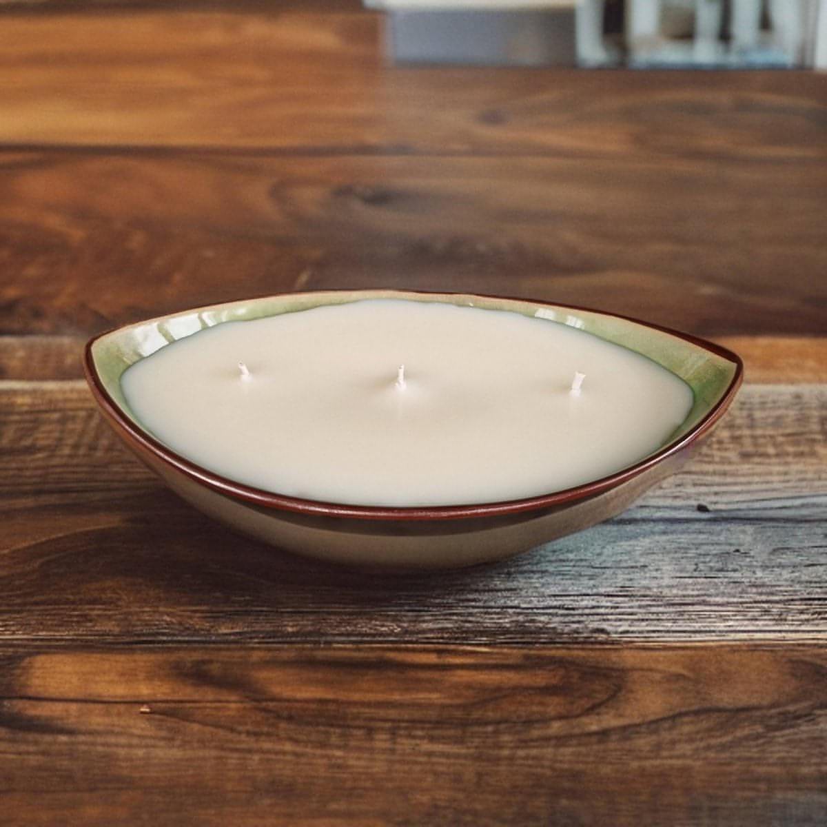 oval bowl candle with 3 wicks